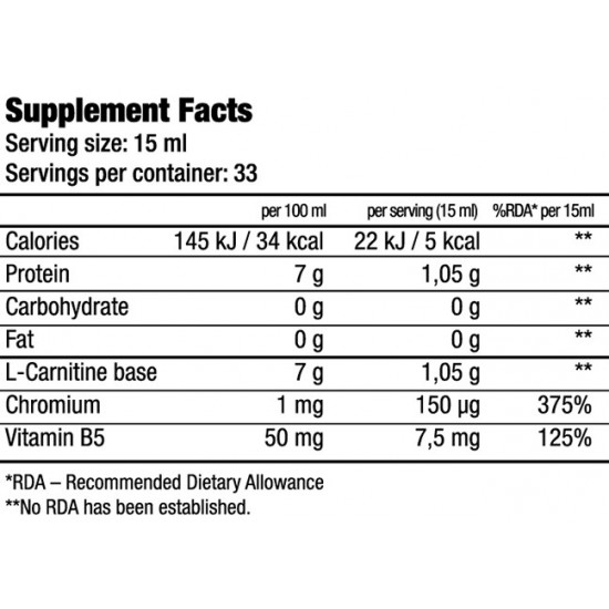 BIOTECH USA L-Carnitine + Chromium - 500 ml